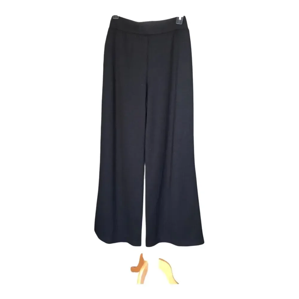 L'AGENCE Darcelle High Rise Pull On Black Wide Leg Pants Women's Size Small - Picture 3 of 16